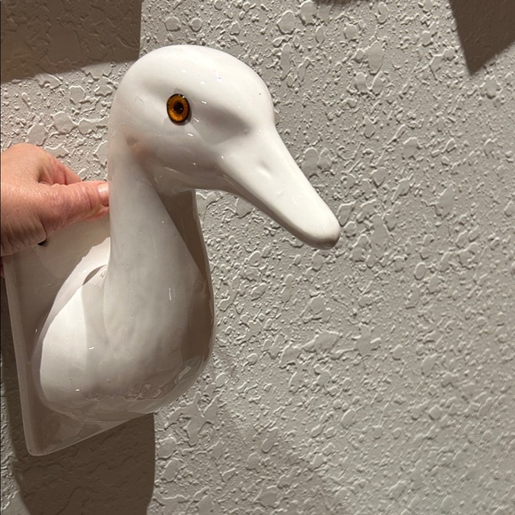 Unique!  Rare!  Ceramic Duck/Goose Head Wall Hook/Towel Rack - Picture 8 of 11